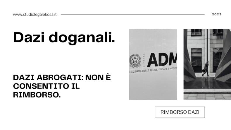 DAZI ABROGATI: NON È CONSENTITO IL RIMBORSO.