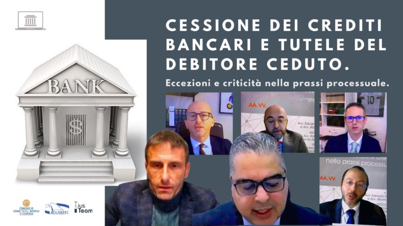 CESSIONE DEI CREDITI BANCARI. (1° Puntata: 26.1.2024).